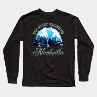 Nashville Tennessee Skyline Tshirt for Men, Women, & Kids Long Sleeve T-Shirt